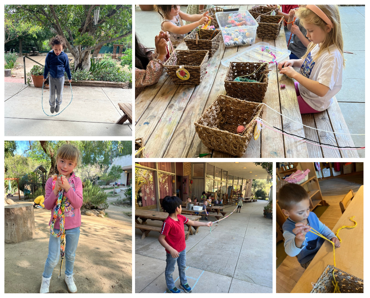 Finger-Knitting in Kindergarten